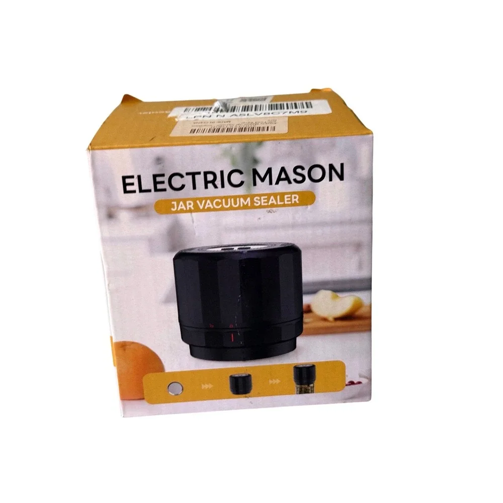 Electric Mason Jar Vacuum Sealer M11 Black Cordless Rechargeable LED Display
